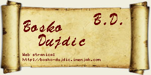 Boško Dujdić vizit kartica